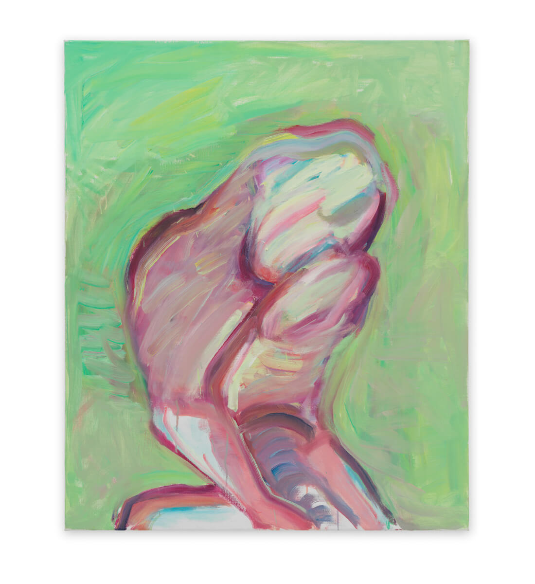 Hellgrünes Selbst / Bedrücktes Selbst / Malflussselbstportrait <br>(Light-Green Self / Sad Self / Self – Portrait in Paint Flow)