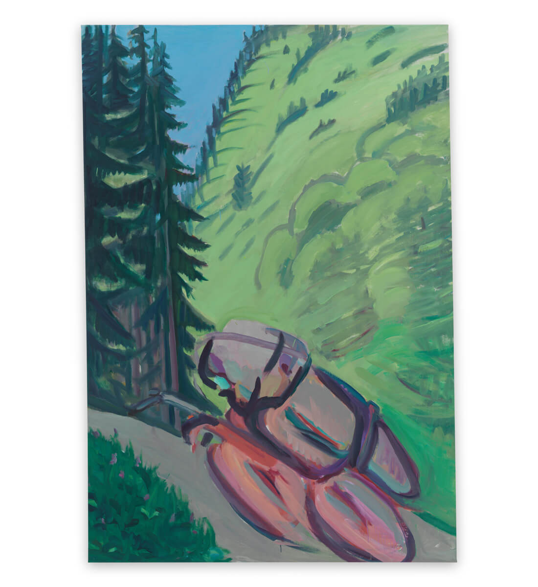 Motorrad im Wald / Motorradfahrer <br>(Motorcycle in the Forest / Motorcyclist)