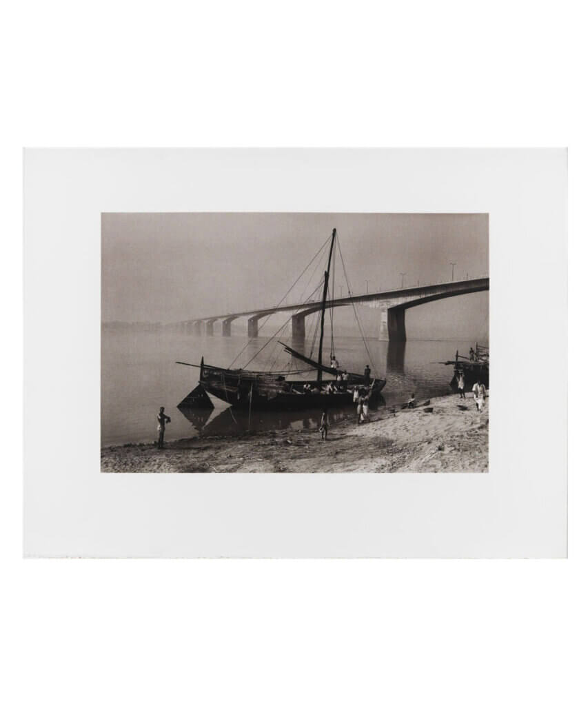 Boats that collect sand from the Ganges river, Patna, India