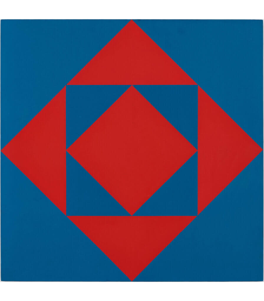 Carrés et triangles rouges et bleus (Red and Blue Squares and Triangles)