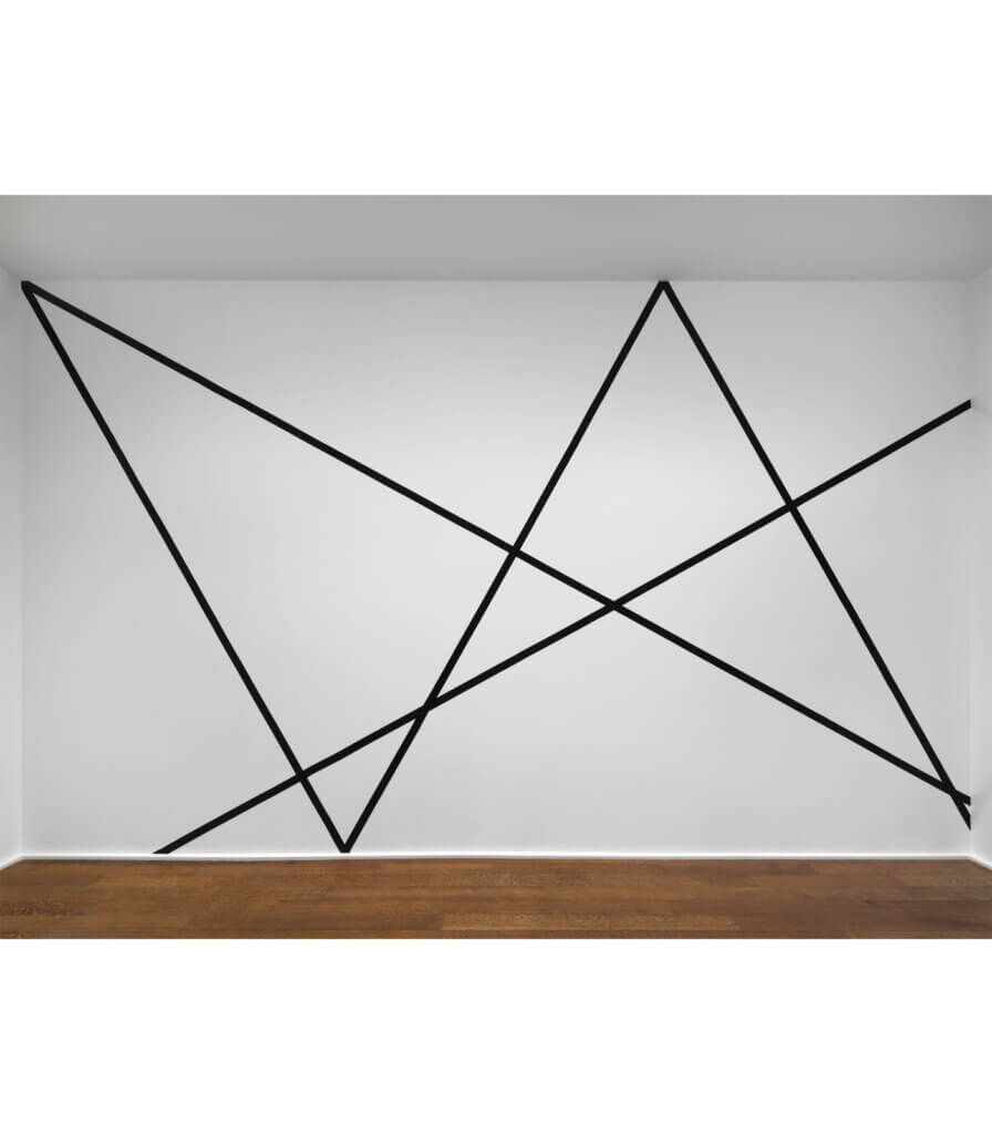 4 trames 30°, 60°, 120°, 150° partant d’un angle du mur. Intervalles : hauteur du mur (4 Grids 30°, 60°, 120°, 150° starting from 1 Corner of the Wall. Intervals: Height of the Wall)